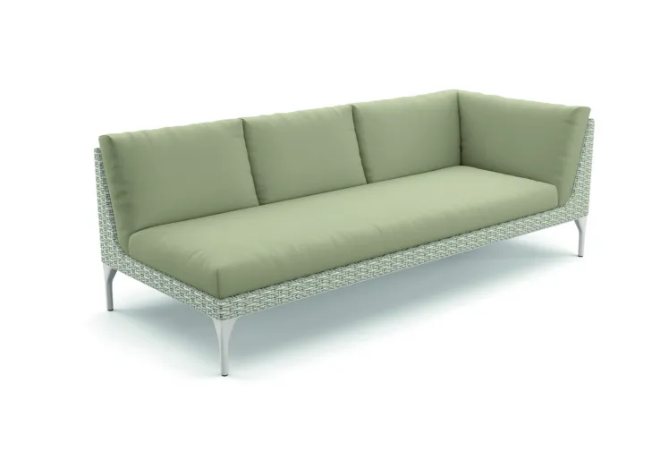 Gartenbank Loungemodul DEDON MU Modul 3er Sofa XXL Armlehne links ohne Auflagen